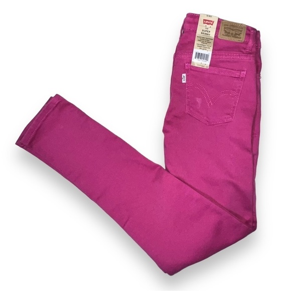 LEVI’S Girls’ Super Skinny Fit Jeans Rose Violet Size 10 - Picture 1 of 9